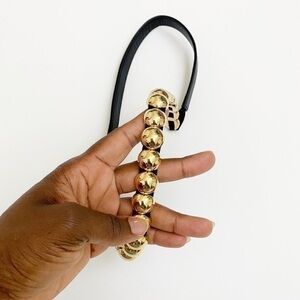 Authentic Suzi Roger black leather and Gold belt